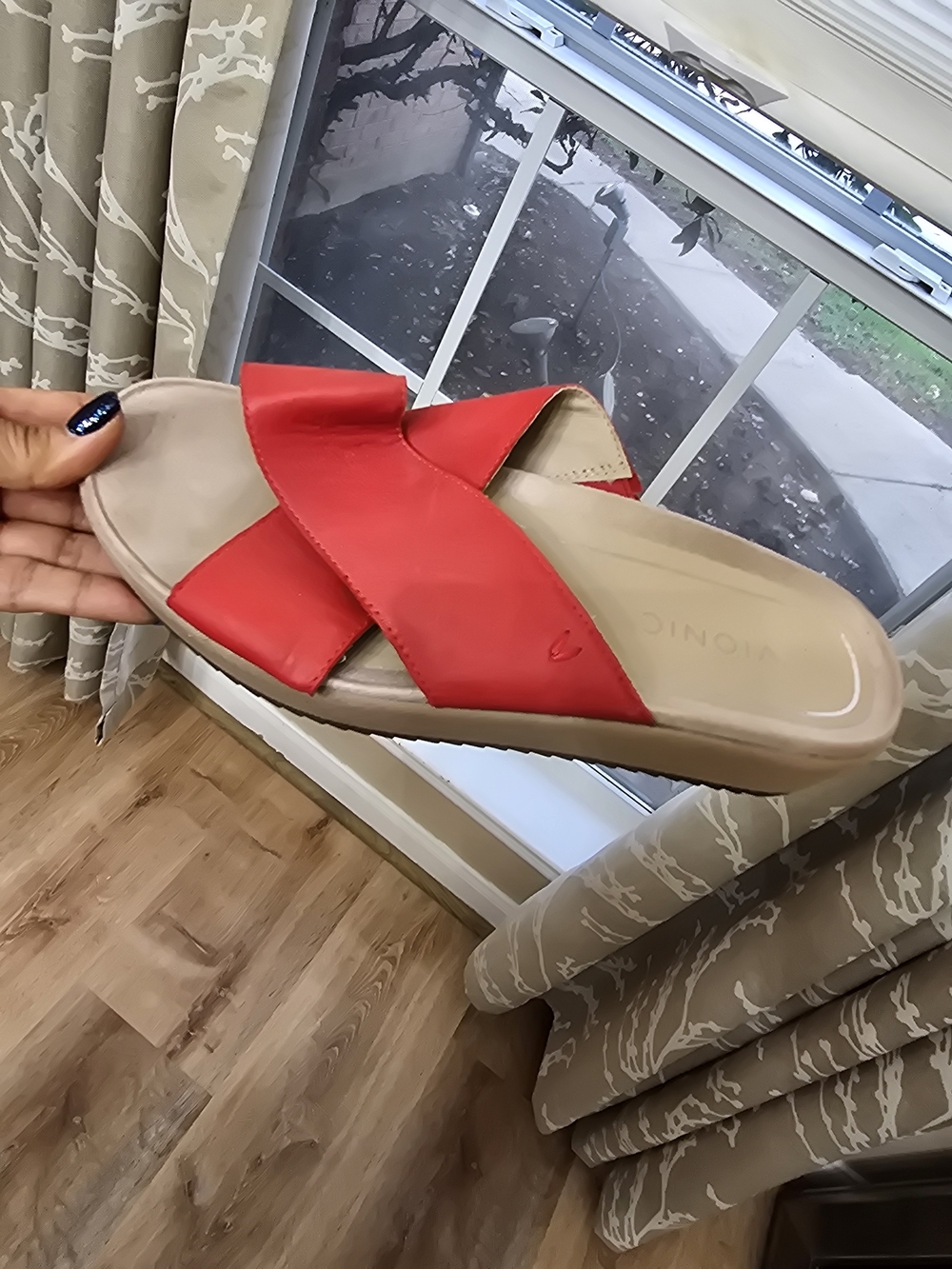 Women's Red Slide Sandals by (unknown) - Picture 1 of 11